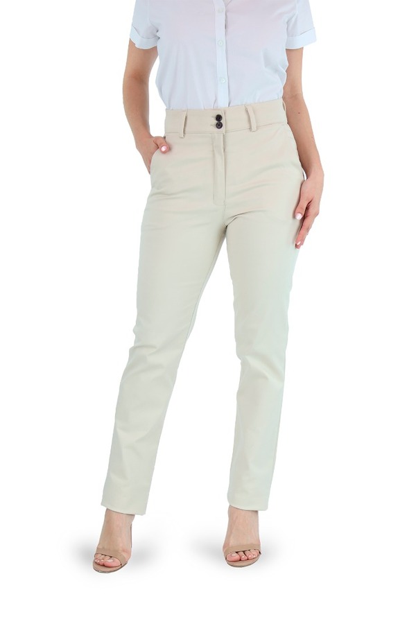 Pantalones De Vestir Color Arena Con Bolsas Para Mujer
